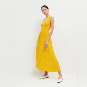 NWT Reformation Zaid Midi Dress in Turmeric Gold $278
